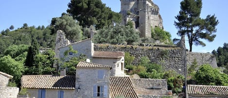 Terrasse solarium ( on y voit le parasol )