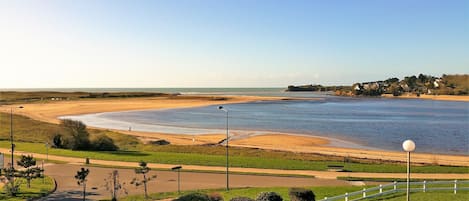 Vue sur la plage de l'appartement