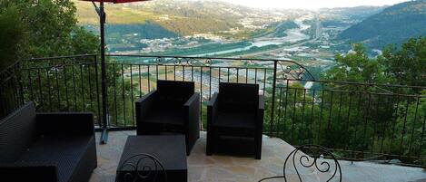 Your private terrace with panoramic view of the valley & the Mediterranean sea