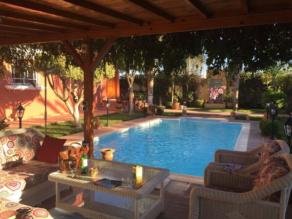 Pergola facing the swimming pool 9 X 4.5 meters