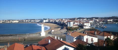 Terrace view: the beach, harbour, and Saint-Jean-de-Luz city