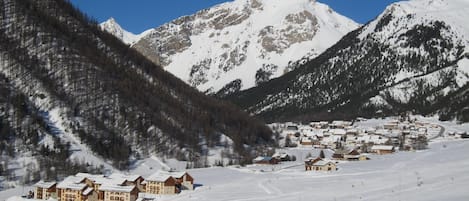 Retour à la résidence skis chaussés