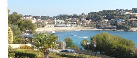 depuis terrasse plage de portissol