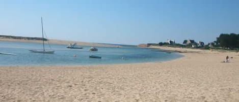 La plage à marée basse