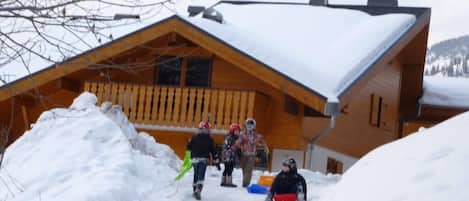 luge au retour du ski