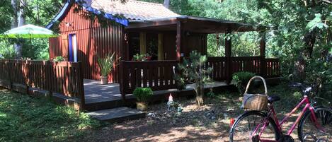 Le chalet au milieu des arbres