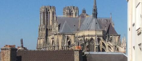 La vue sur la cathedrale depuis le salon