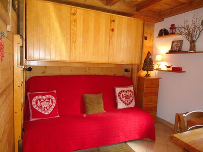 Serre chevalier 1400, Le Bez, ski slopes, apartment 4 pers. in house.