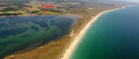 Situation de la maison : mer de Gâvres et océan Atlantique