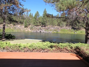 Deschutes River from the back deck! Furniture available for dining and lounging