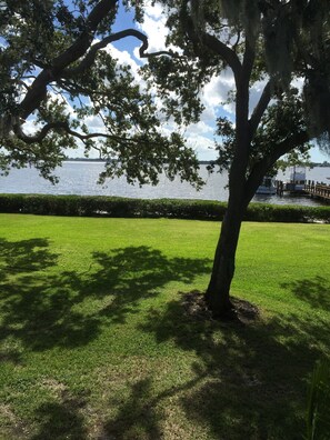 View from trailer of mouth of Manatee River connecting with Tampa Bay & Gulf  