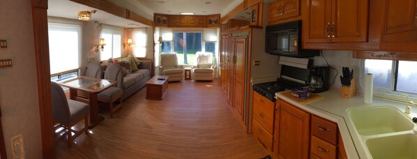 Living room kitchen dining area. 
