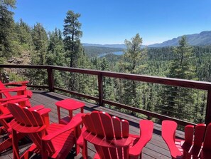 Incredible views of Electra Lake, Hermosa Cliffs. and Cascade Creek on the deck
