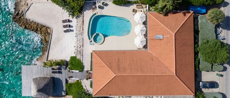 Helicopter view of the villa in Curacao