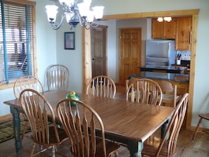 Dining room seats 8 (with supplied leaf) open from Livinhg and kitchen
