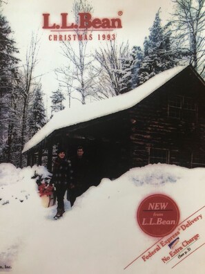 The cabin was on the Christmas 1993 edition of the LL Bean catalog 