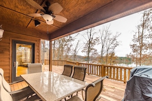 upstairs deck covered seating area