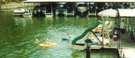 Dock with picnic area and slide. Re-wired in 2018 to meet codes. 