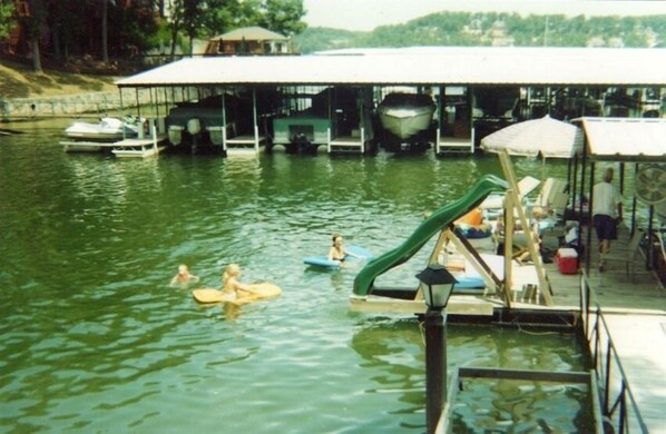 Dock with picnic area and slide. Re-wired in 2018 to meet codes. 