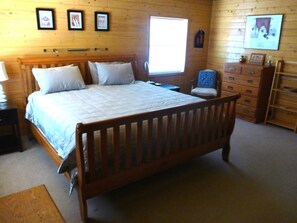 Master BR has king bed, two dresser, twin closets and a full private bath.