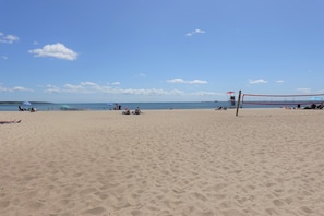 Bring the Volleyball from the house to the beach.