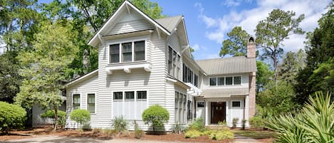 The home is on the first fairway of the May River Golf Course. 