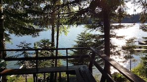 Lake view from side porch, Lake a short 40' away, only a few stairs.