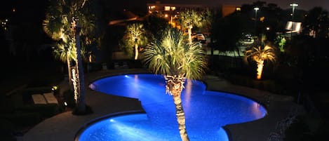 The pool at night