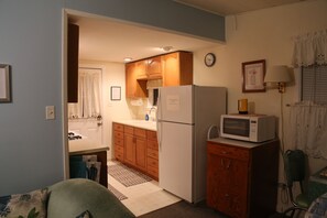 Looking into the kitchen from living area