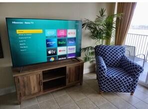 New 65 inch Roku Smart TV in living area