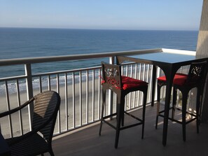 Spacious 26ft Balcony with Seating for 8