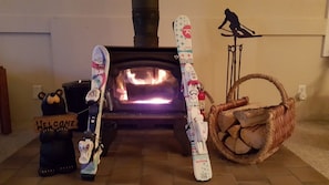 Cozy woodstove with unlimited firewood