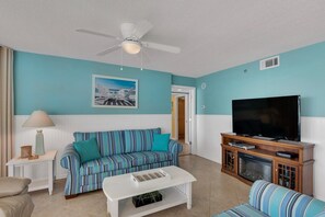 Living room with flat screen TV