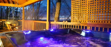 Relax in the hot tub