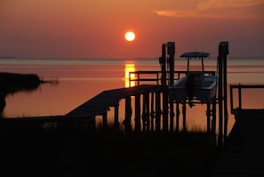 Spectacular evening sunset... view from our boardwalk