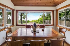 Dining room with stunning ocean views.