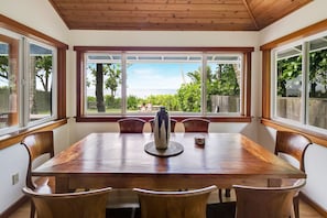 Dining room with stunning ocean views.