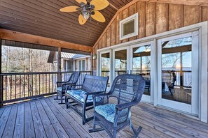 Screened porch upstairs perfect for watching the sunsets