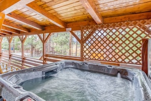 Keep the stress away in the Hot Tub on covered front deck all year round.