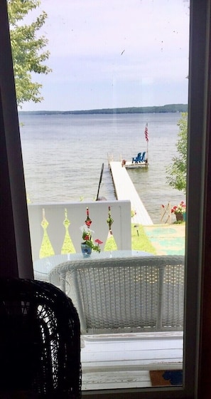 View from living room.  Notice how close the house is to the shoreline.