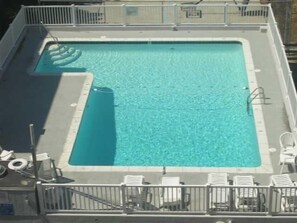 Outdoor pool, plenty of sun here. New lounges and chairs. Reconstructed in 2019.