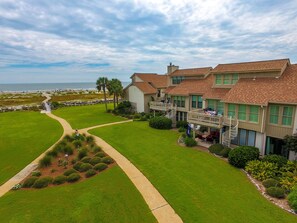 View showing the walk from the patio to the Beach.