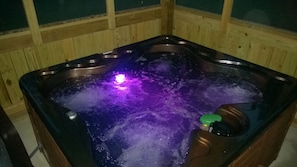 Hot tub in gazebo