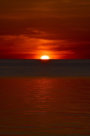 Sunset from the private beach