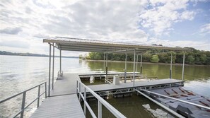 Dock with two jet ski platforms. 