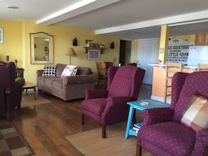 Living area with queen sofa bed