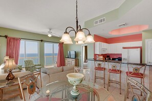 open living/dining area 
