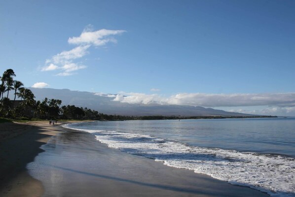our beautiful sugar beach with Haleakala in the distance...