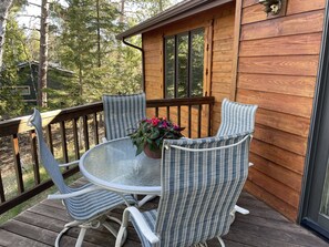 4 chair set right off the sliding glass doors from living/dining room.  