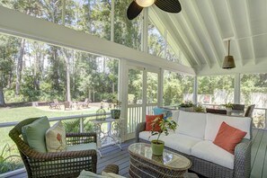 The enclosed Porch gets tons of natural light